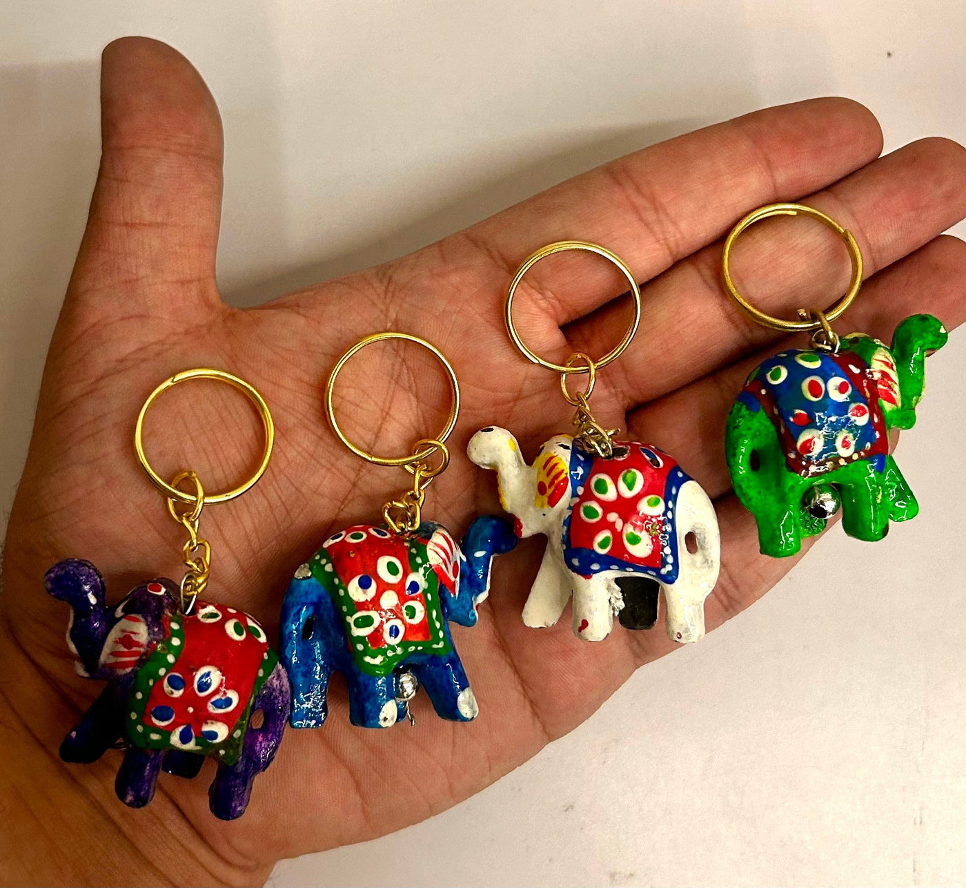 85 rs dozen on buying 20+ dozens / WhatsApp at 8619550223 to order 🔥 Keychain Pack of 12 Handcrafted Beautiful wooden Lac Elephant Key Chain for return gifts 🎁