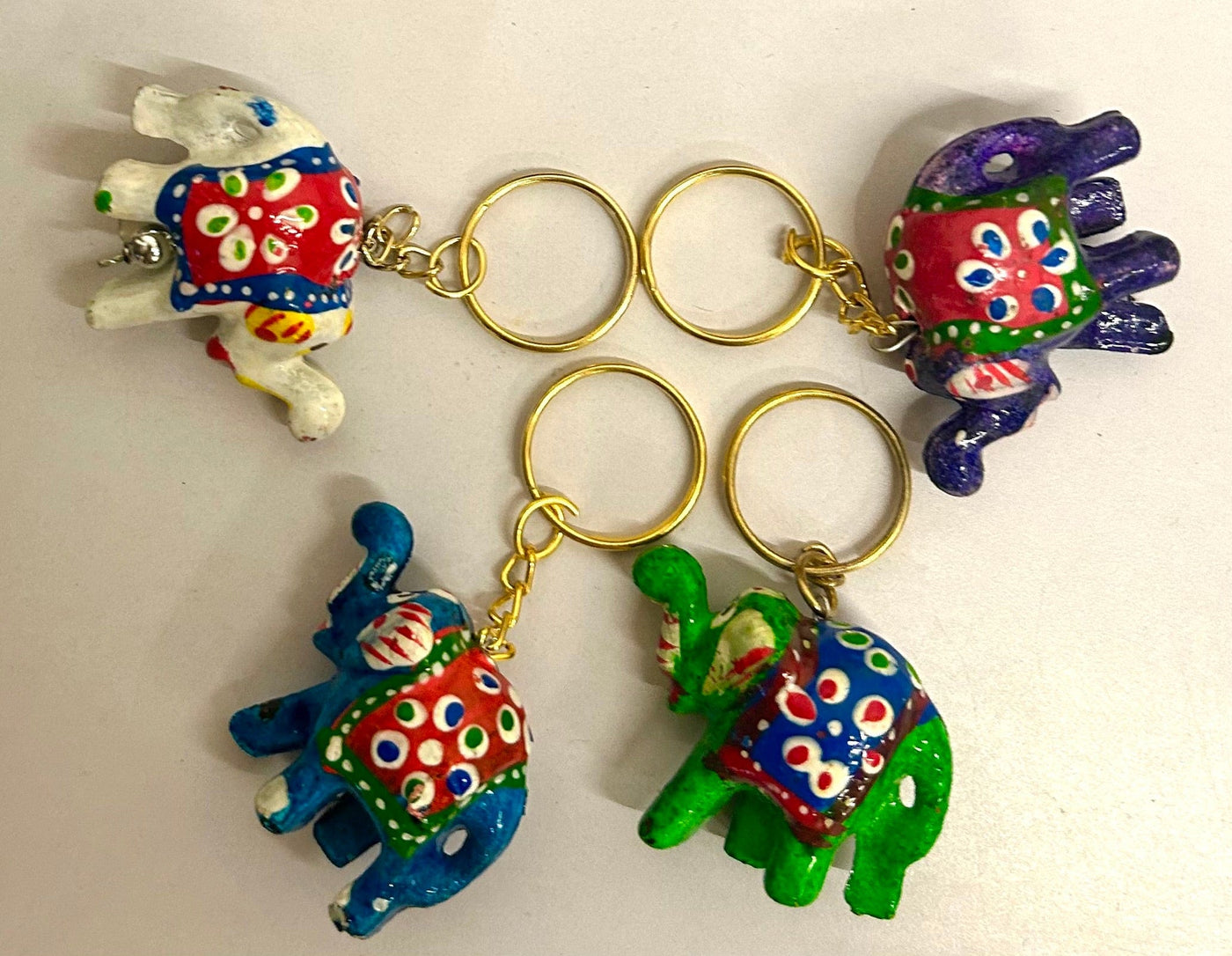 85 rs dozen on buying 20+ dozens / WhatsApp at 8619550223 to order 🔥 Keychain Pack of 12 Handcrafted Beautiful wooden Lac Elephant Key Chain for return gifts 🎁