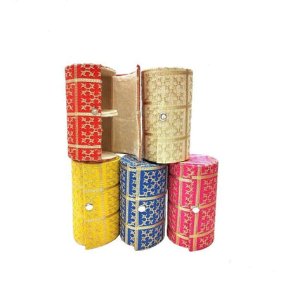 90 RS EACH ON BUYING 100+ PCS / WHATSAPP AT 8619550223 TO ORDER 🏷️ Bangles Box LAMANSH Gold Embroidered Bangle boxes for haldi mehendi sangeet favors for bridesmaids / Wedding return gifts 🎁 for bangles packing (6 inch size)