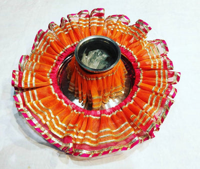 90 Rs each on buying 🏷50+ qty | Call 📞 at 8619550223 thali covers LAMANSH Pooja Lota Cover Frill for pooja ceremony / Gota and net work Lota Frill for shagun and karva chauth