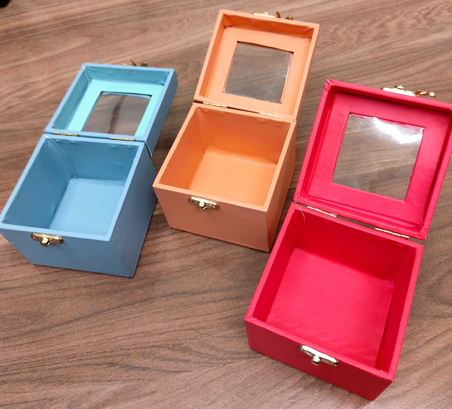 Trunk File Box LAMANSH 4*4*3.5 inch Mini Trunk Boxes with Window for Making Return Gi ...