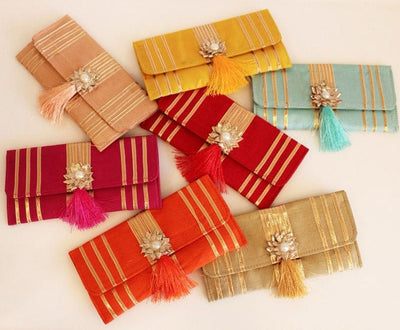 95 Rs each on buying 🏷 50+ qty | Call 📞 at 8619550223 Clutch Wedding Favor Return Gift Gota Clutch Bag, Indian Envelope Bag Gift For Her, Guest Gift Bag return gift party gift envelope bag