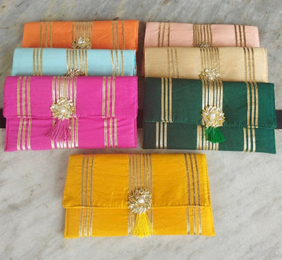 95 Rs each on buying 🏷 50+ qty | Call 📞 at 8619550223 Clutch Wedding Favor Return Gift Gota Clutch Bag, Indian Envelope Bag Gift For Her, Guest Gift Bag return gift party gift envelope bag