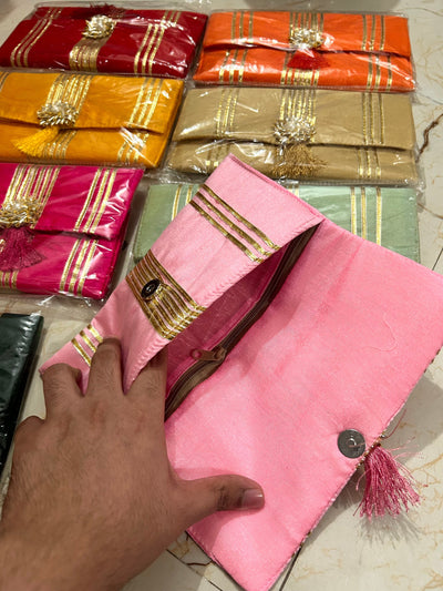 95 Rs each on buying 🏷 50+ qty | Call 📞 at 8619550223 Clutch Wedding Favor Return Gift Gota Clutch Bag, Indian Envelope Bag Gift For Her, Guest Gift Bag return gift party gift envelope bag