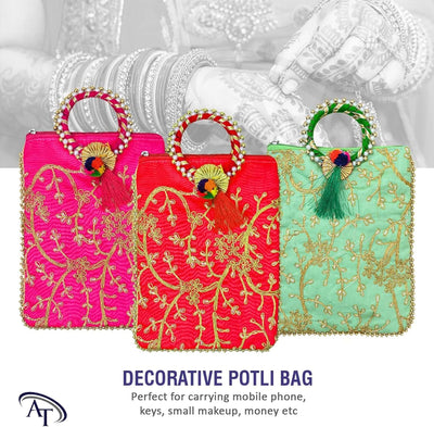 95 Rs each on buying 🏷in bulk 50+ qty gift hand bag LAMANSH Angoori Embroidered Hand bags with gota handle for Return gifts 🎁 and favors for bridesmaids in weddings