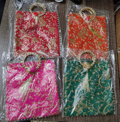 95 Rs each on buying 🏷in bulk 50+ qty gift hand bag LAMANSH Angoori Embroidered Hand bags with gota handle for Return gifts 🎁 and favors for bridesmaids in weddings