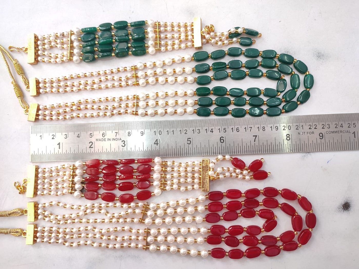 95 Rs each set on buying 50+ sets / WhatsApp at 8619550223 to order 🏷️ rakhi LAMANSH set of Pearls moti mala necklace & Rakhi bracelets for rakhi and wedding giveaways and return gifts 🎁