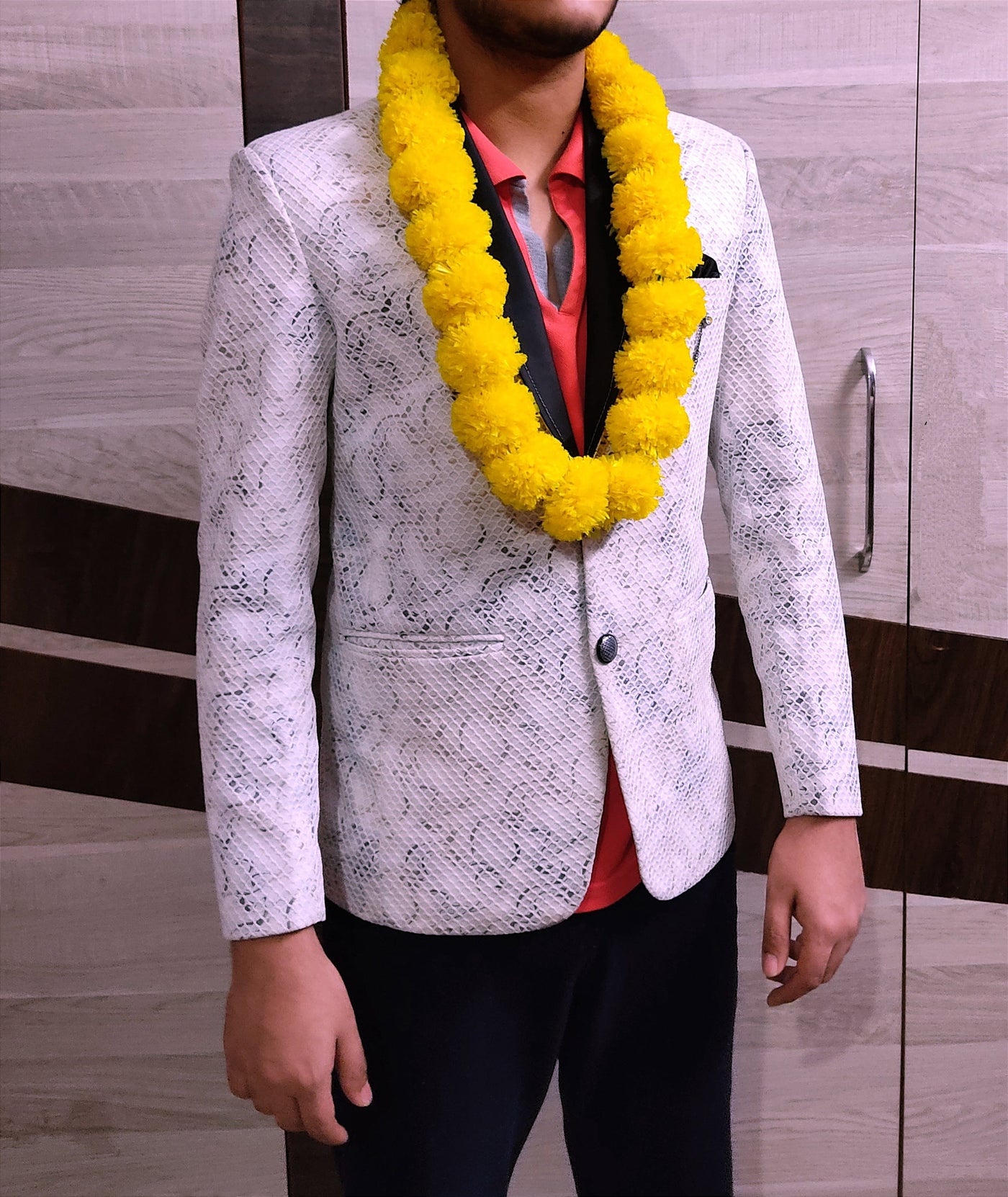Lamansh Barati Swagat mala LAMANSH® Yellow Marigold Welcome Mala for Guests | Artificial Flower Mala for Barati Swagat in Wedding