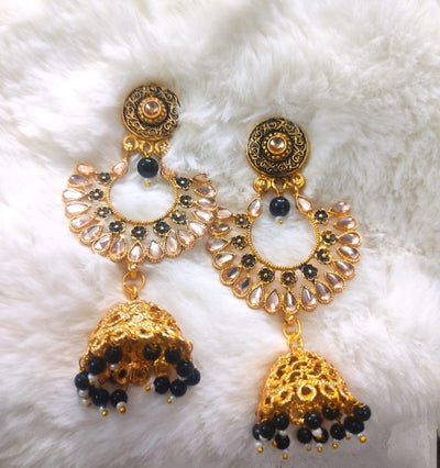 Lamansh chandbali jhumka & earrings Kundan Chandbali ✨ Jhumka & Teeka Set | Indian Wedding Jewelry