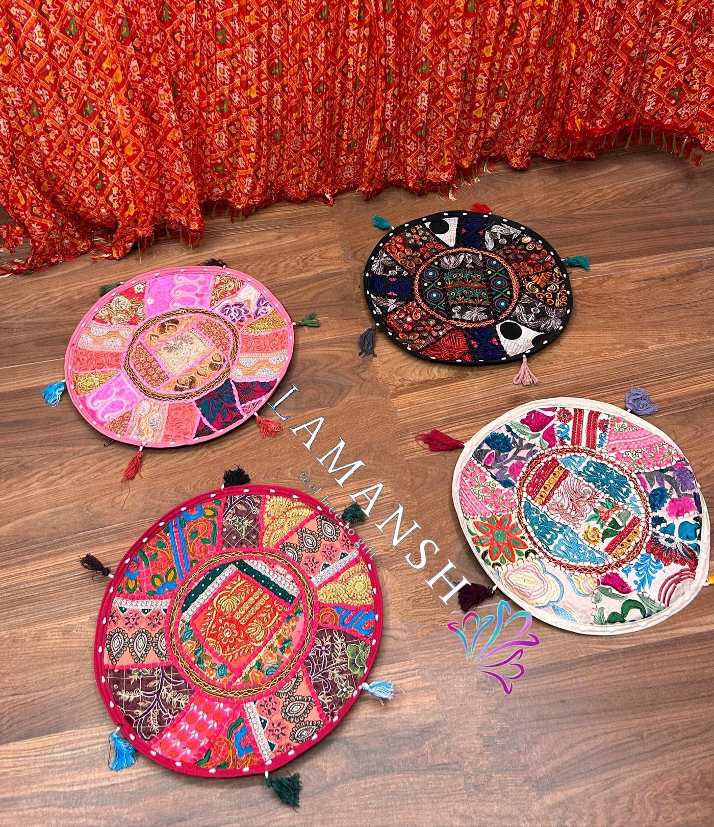 Lamansh cushion covers Special diwali Launch 🔥 Round patchwork runners / mat runners for dining table, living room, modern home decor | Table Runners for festival decorations 🔥