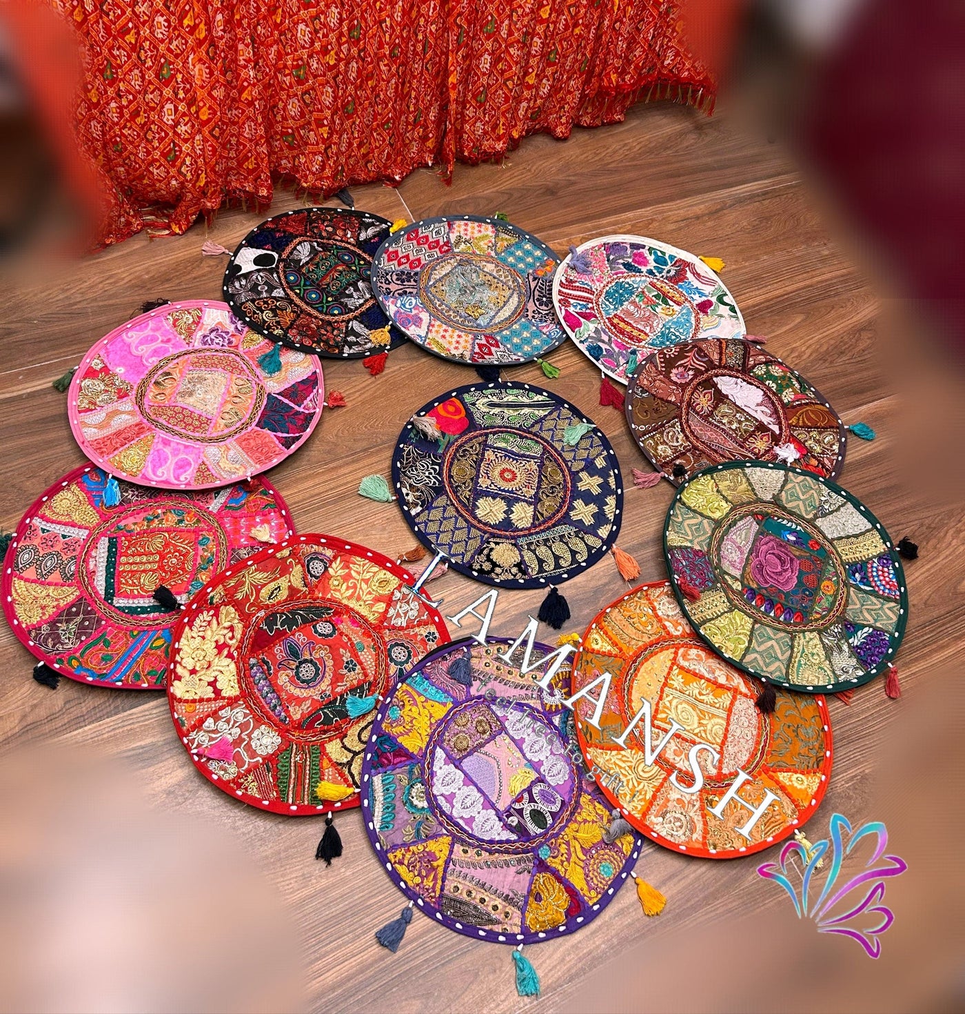 Lamansh cushion covers Special diwali Launch 🔥 Round patchwork runners / mat runners for dining table, living room, modern home decor | Table Runners for festival decorations 🔥