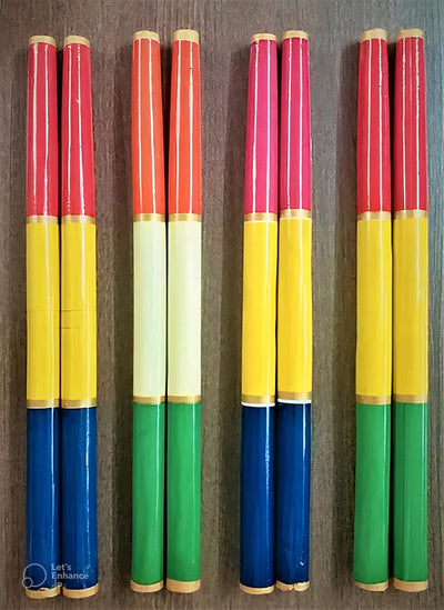 LAMANSH Dandiya Sticks Multicolor / Wood / 1 Pair LAMANSH Wooden Dandiya Sticks💃🥢 Best for Garba Navratri