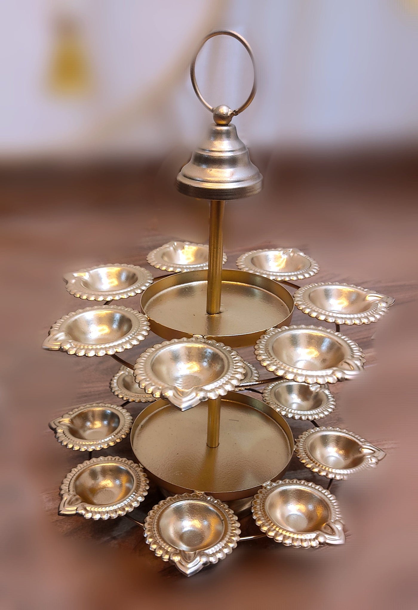 LAMANSH diya stand LAMANSH Decorative Metal Diya Stand for Festival Decor 🔥 in Diwali, Navratri & Ganesh Chaturthi