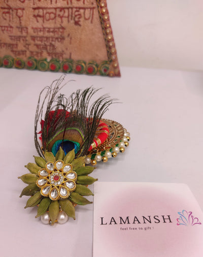 LAMANSH elaichi brooches LAMANSH® Designer Elaichi Brooches for Guests Barati Welcome in Weddings | Elaichi brooch with Mor pankh 🦚 & kundan 💫 stone