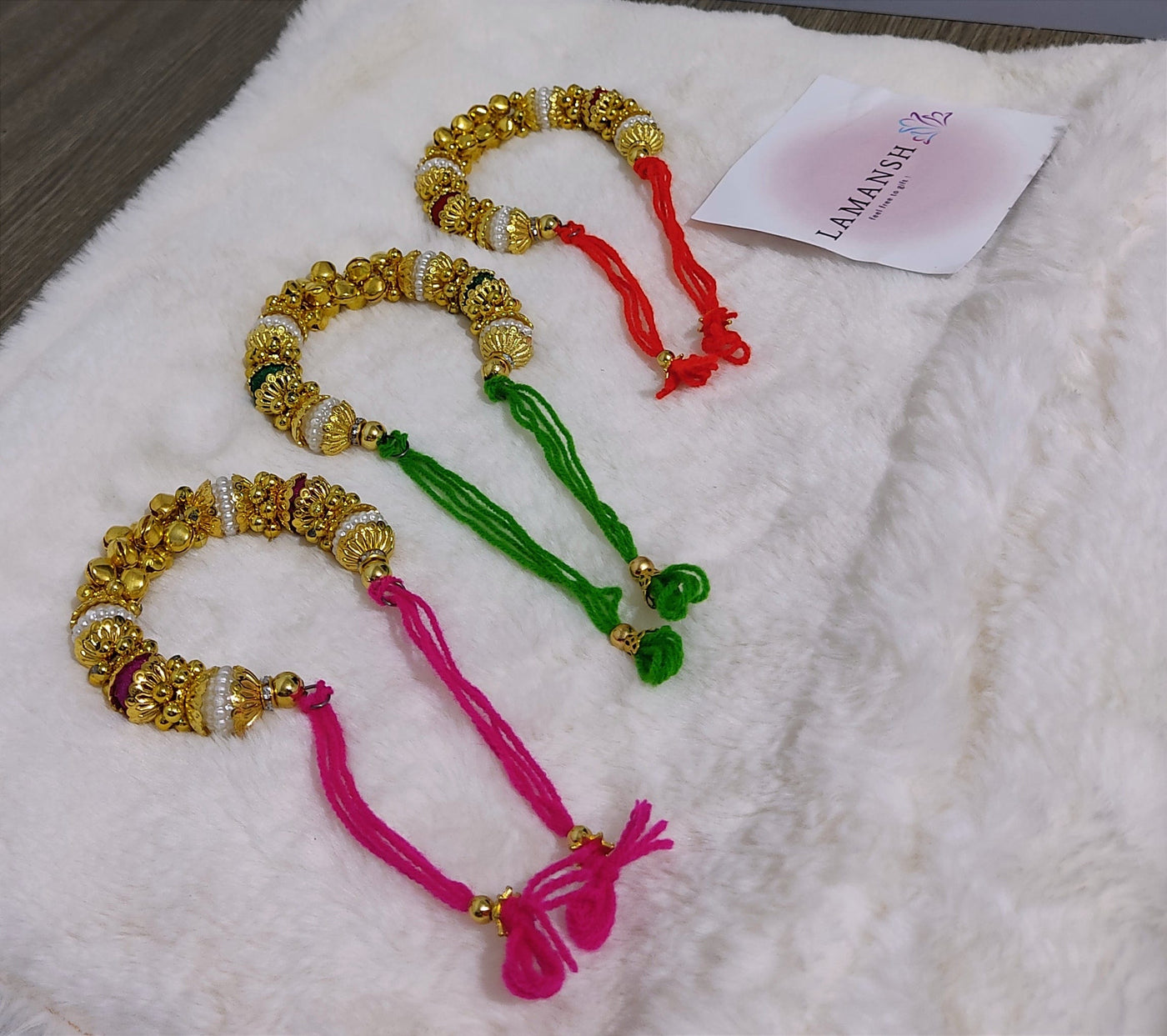 LAMANSH Floral 🌺 Giveaways LAMANSH® Ghungroo & Moti work Gota bracelets for Haldi favors & Giveaways | Bangles for giveaways