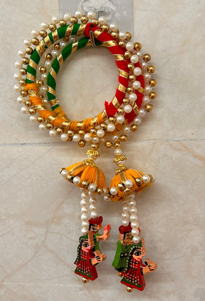 LAMANSH Floral 🌺 Giveaways LAMANSH Gota bangles with Raja rani latkan / Rajasthani style bangles for haldi mehendi and wedding giveaways