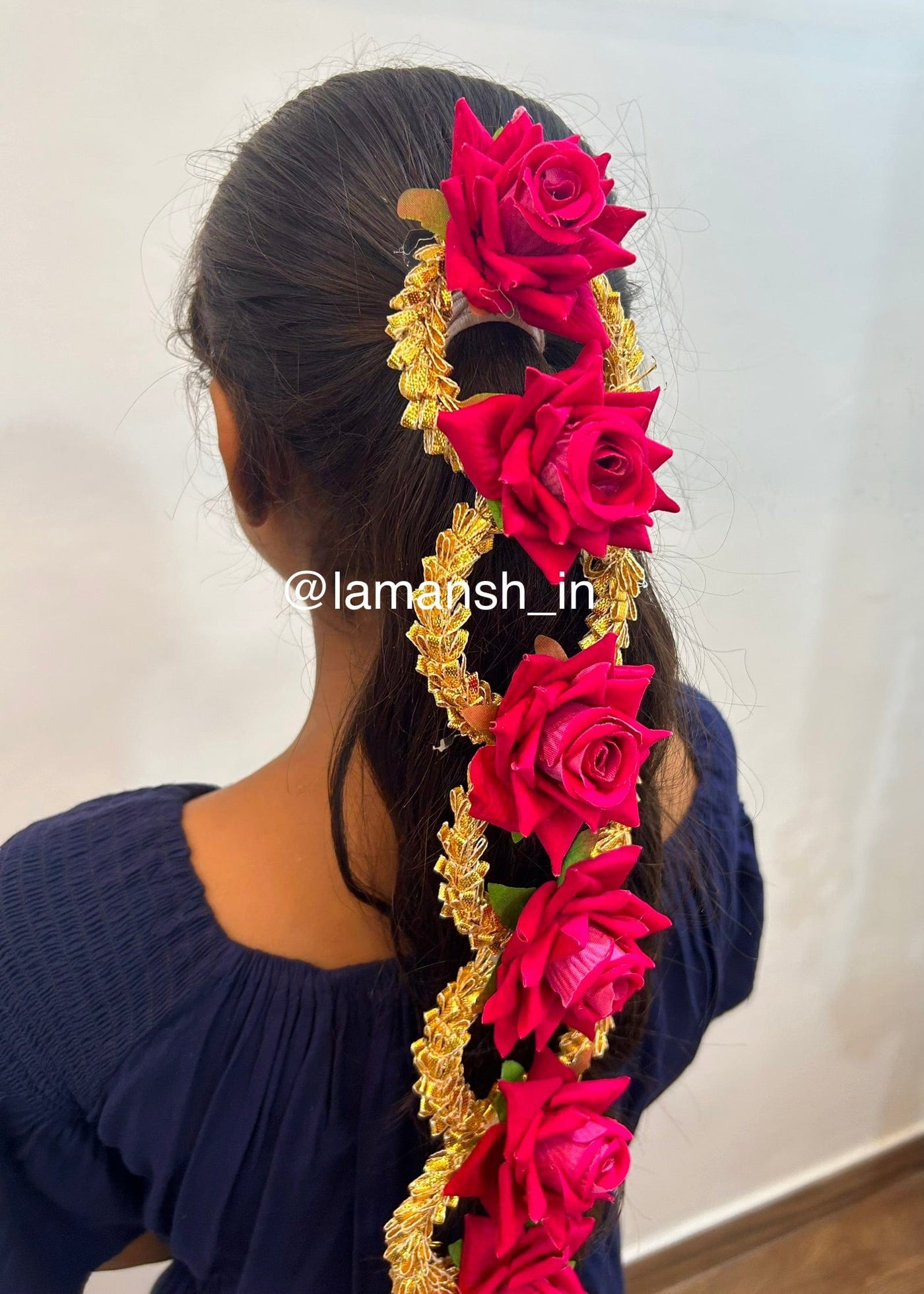 LAMANSH Floral hair accessory LAMANSH Bridal Rose Flowers 🌹 hair accessory for haldi mehendi ceremony