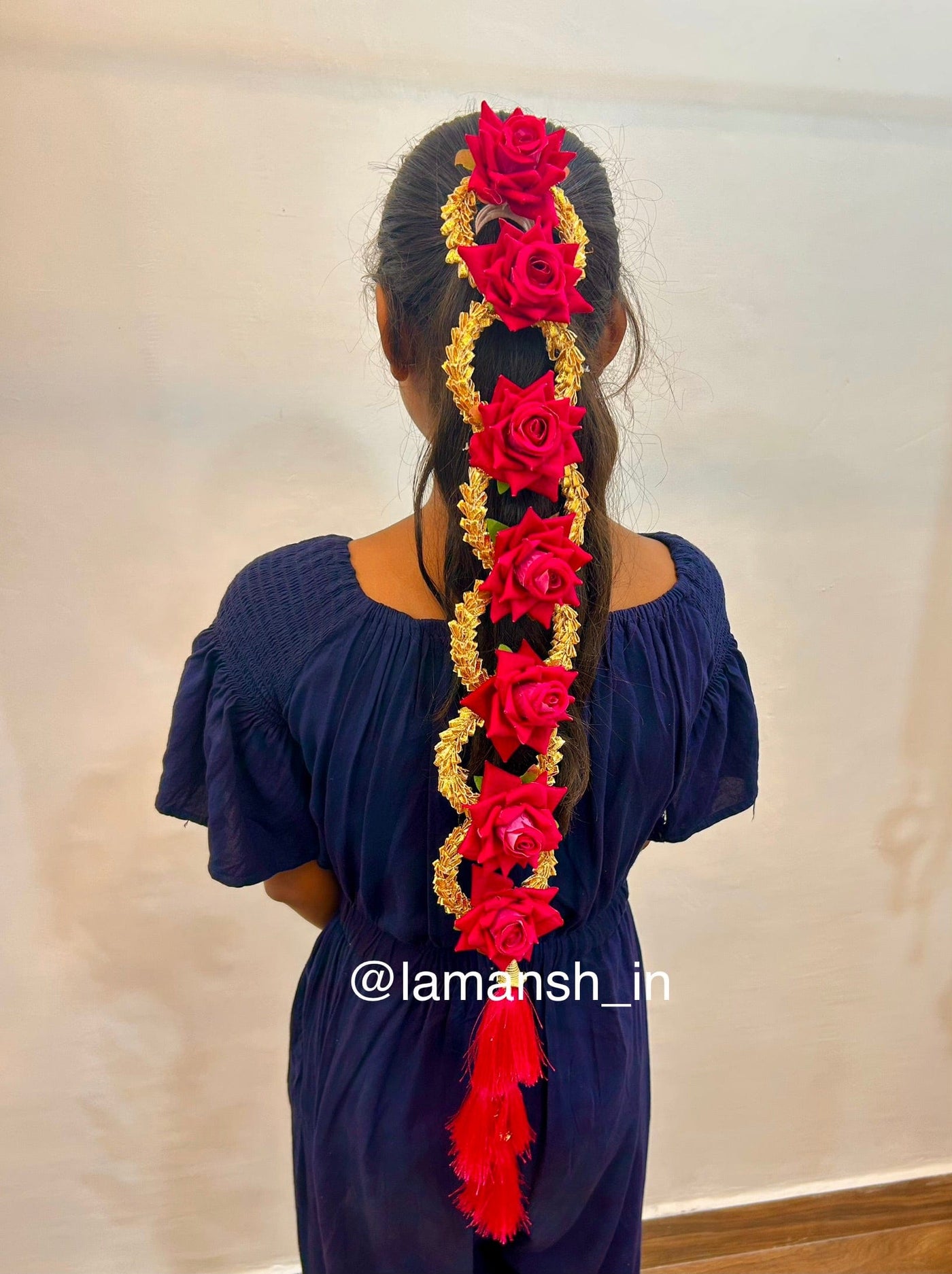 LAMANSH Floral hair accessory LAMANSH Bridal Rose Flowers 🌹 hair accessory for haldi mehendi ceremony