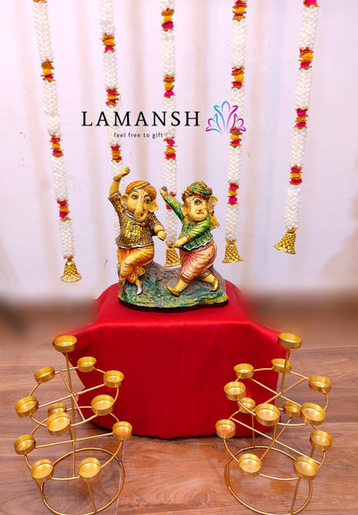 Lamansh Flower Decoration LAMANSH Decorative Gota Pom Pom Artificial Mogra Hangings | Used for Home/Office,Festival Christsmas Diwali Decoration (4 Feet)