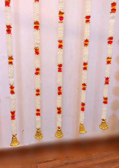 Lamansh Flower Decoration LAMANSH Decorative Gota Pom Pom Artificial Mogra Hangings | Used for Home/Office,Festival Christsmas Diwali Decoration (4 Feet)