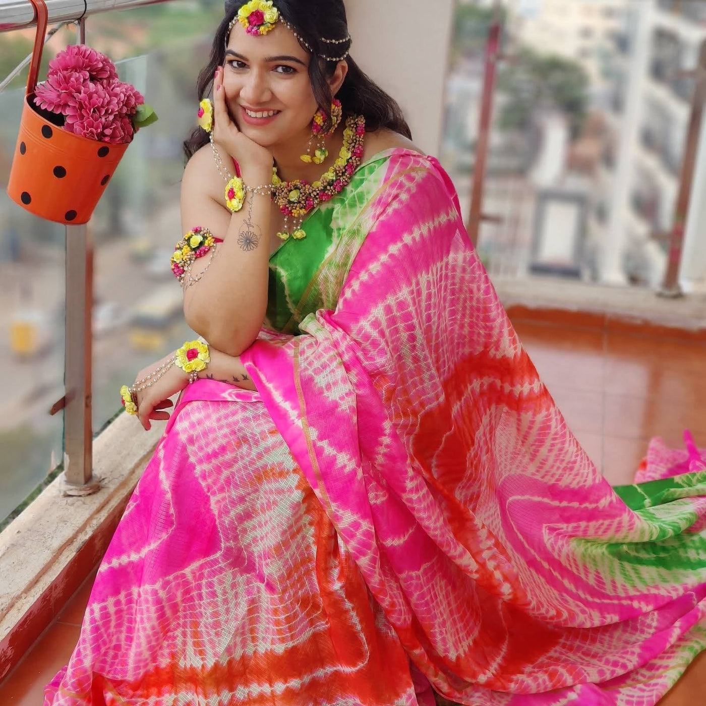 Saree Dohale Jevan Artificial Flower Jewellery LAMANSH® Handmade