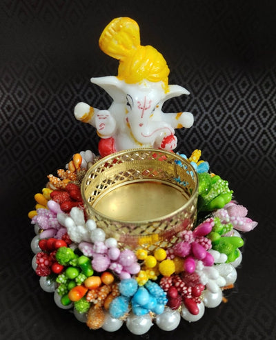 Lamansh ganesh ji candle holder Ganesh Ji Decorative Candle🕯Holder | Diya Stand for Ganesh Chaturthi 🕉 (Tealight Candle Included)