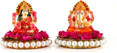 Lamansh ganesh ji candle holder Laxmi Ganeshji 🙏🕉 Decorative Showpiece with Artificial flowers for Navratri, Diwali & Ganesh Chaturthi