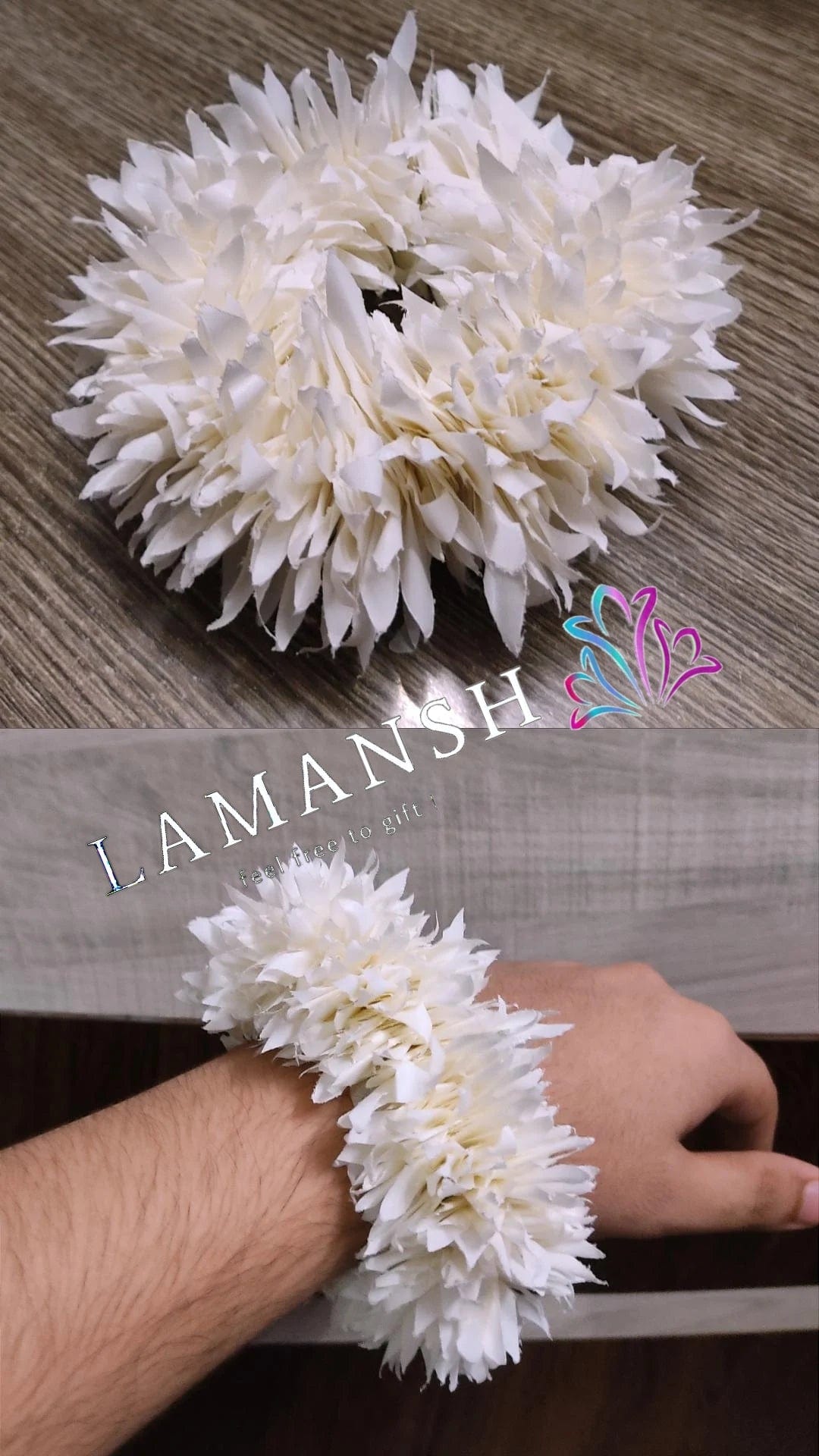 Lamansh LAMANSH® Elastic Jasmine Flowers Hand Bracelets for Haldi & Mehendi ceremony | Favors for Bridesmaids