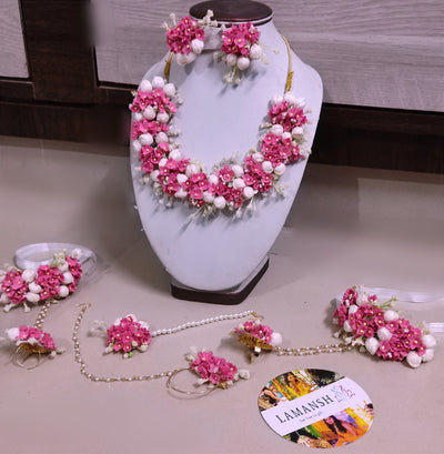 Lamansh latest floral set LAMANSH® Artificial Floral X Gypsophilla Mogra Jewellery set for Haldi & Mehendi ceremony 🌸