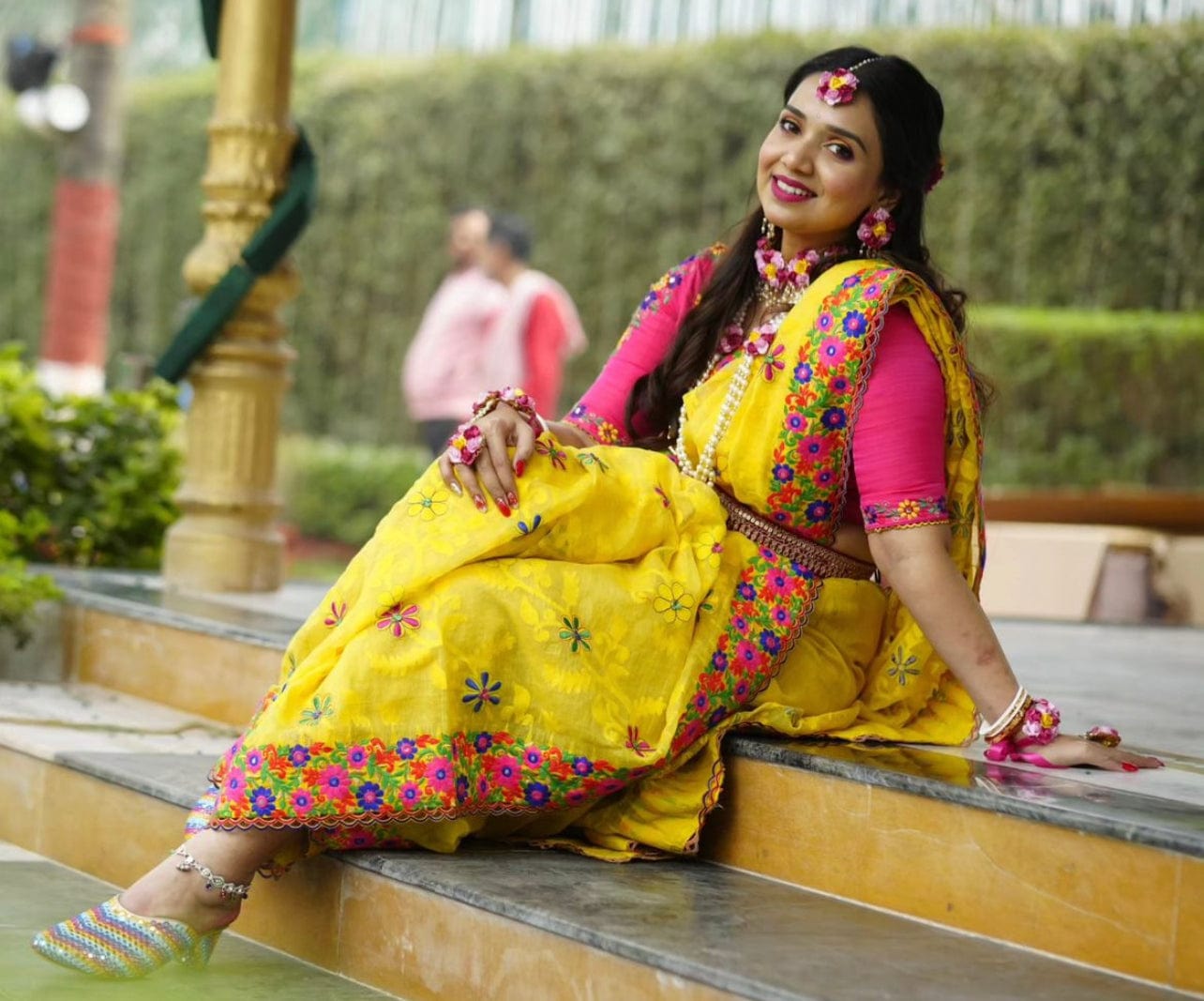 Lamansh latest floral sets LAMANSH Bridal Floral 🌸 Jewellery for Haldi & Mehendi ceremony | Set with choker&  Necklace