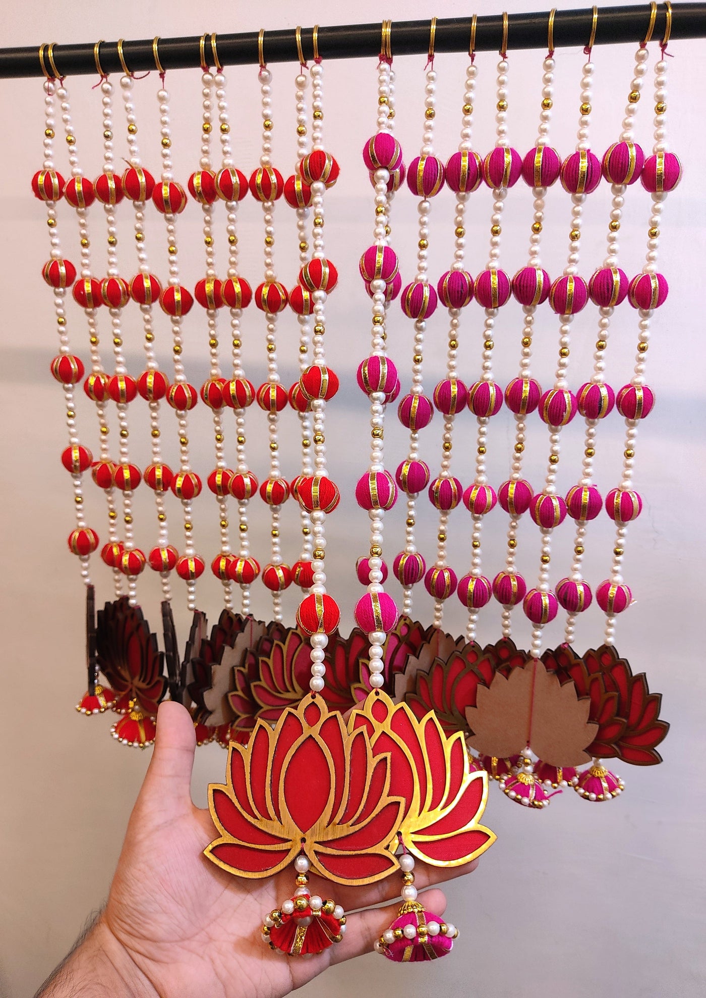 Lamansh lotus hanging LAMANSH® 20 inch Lotus Decorative hangings for Ganpati Mandap , Festival decoration