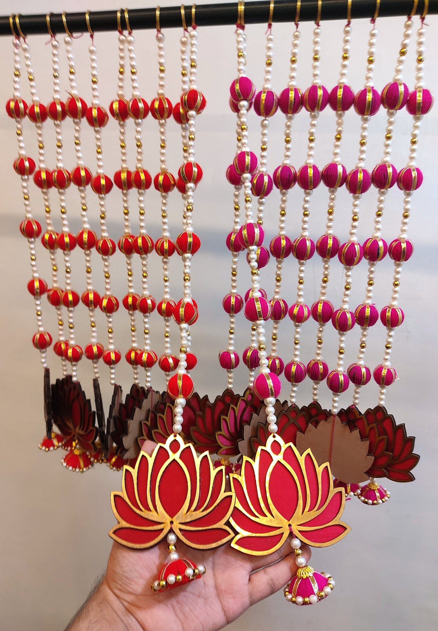 Lamansh lotus hanging LAMANSH® 20 inch Lotus Decorative hangings for Ganpati Mandap , Festival decoration