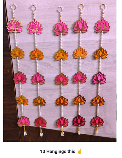 Lamansh lotus hanging LAMANSH Pooja mandap backdrop decoration | Lotus hangings combo 🔥