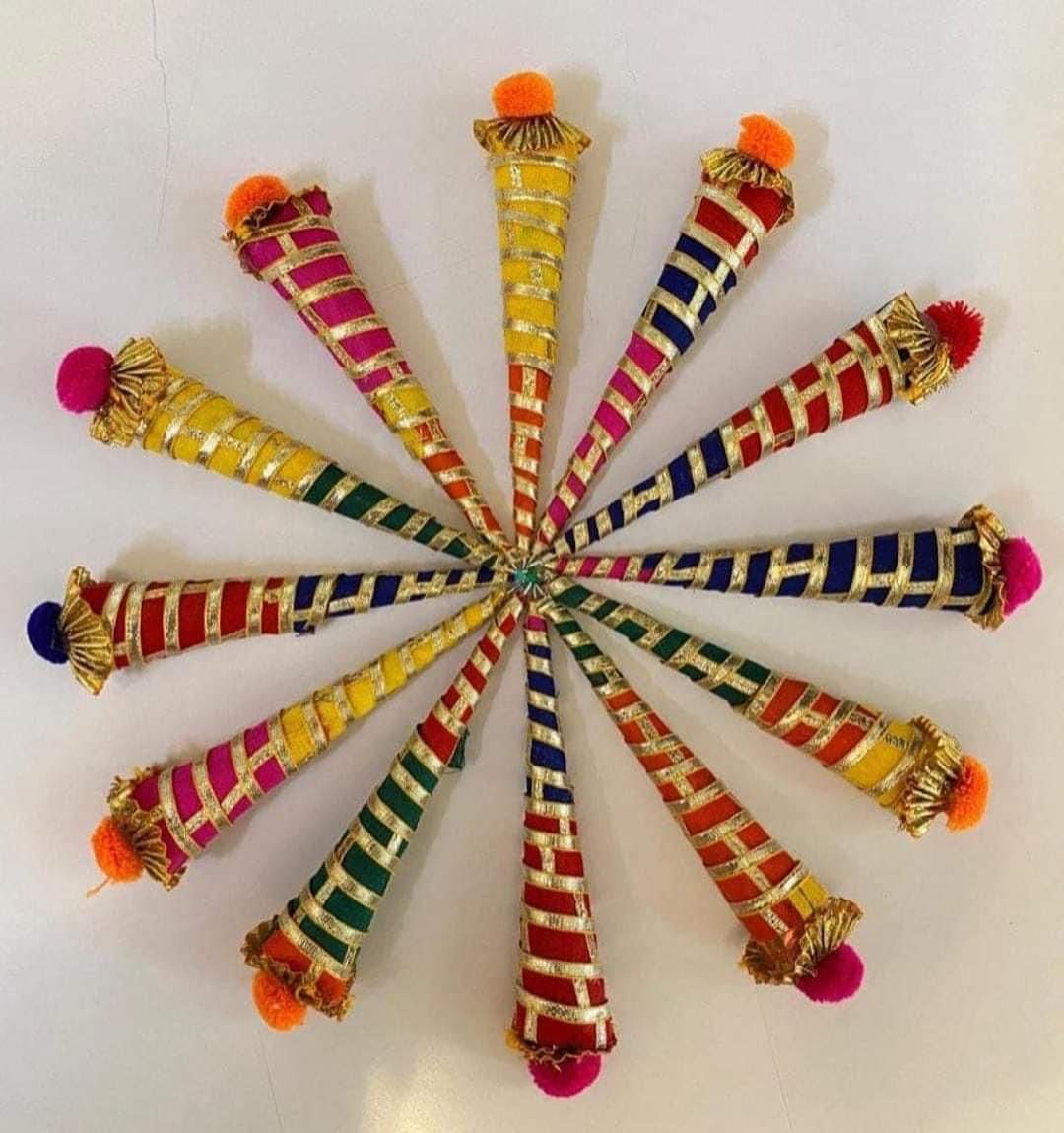 Lamansh mehendi cones LAMANSH® Designer Gota Pompom Mehendi Cones for Hand Natural Mehndi Cones for Hand Designing Reddish Brown Color Long Lasting Mehandi