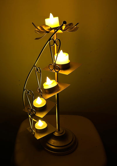 Lamansh metal candle holder LAMANSH New Decorative Metal Stair design tealight candle holder stand | Diya stand for diwali 🕯️