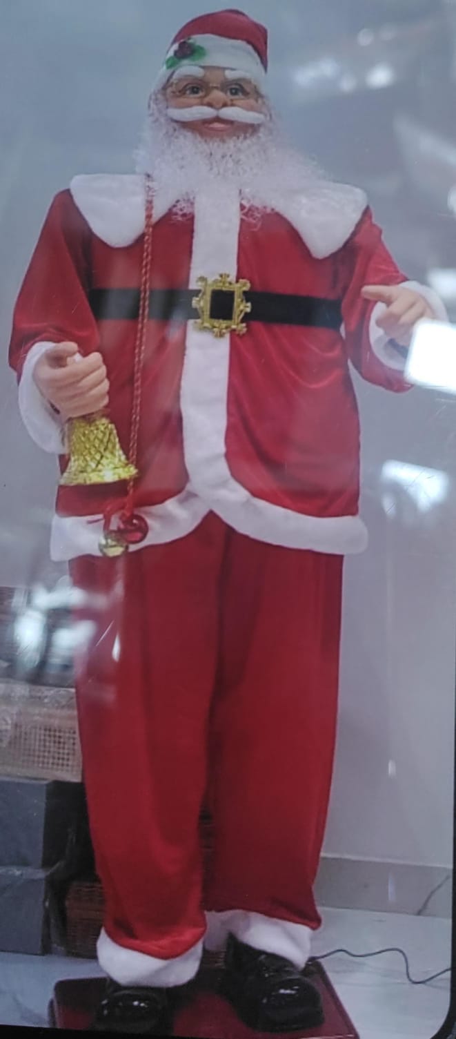 Lamansh Musical Dancing Figurine 🎅 Red 🔴 & White / 6 Feet / HAPPY New Year 💥 , Christmas 🎄🎅🔔❄ 6 ft Musical Dancing Santa claus statue for Christmas Celebration Decorations / Santa Claus statue for events, houses, hotels and Restaurants