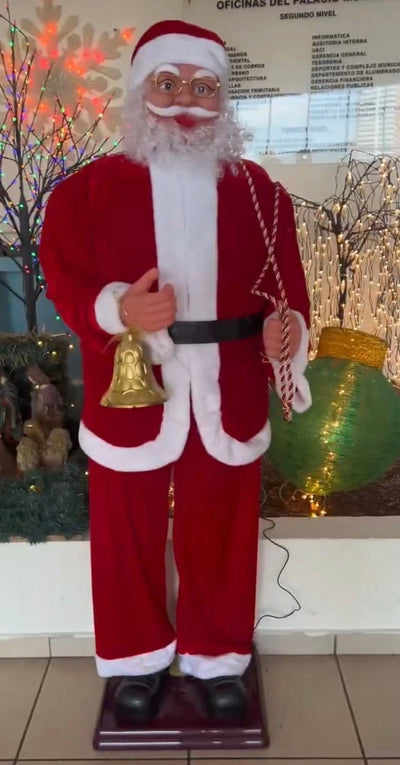 Lamansh Musical Dancing Figurine 🎅 Red 🔴 & White / 6 Feet / HAPPY New Year 💥 , Christmas 🎄🎅🔔❄ 6 ft Musical Dancing Santa claus statue for Christmas Celebration Decorations / Santa Claus statue for events, houses, hotels and Restaurants