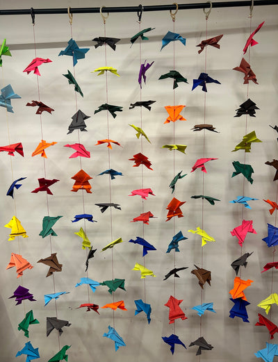 Lamansh paper hangings LAMANSH® (5 feet) Pack of 10 Paper Frog origami hangings for backdrops / Decorative paper hangings for birthday & party celebration /Origami paper party supplies