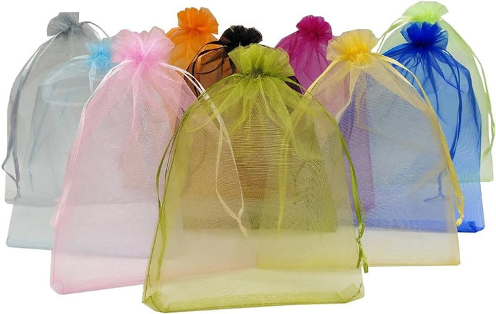 LAMANSH (4 sizes, Pack of 100) Organza Potli for Wedding Return