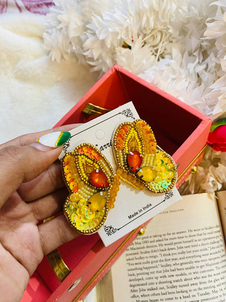 Buy Colorful Abstract Enamel Earrings, Hand Painted Wood Earrings, OOAK Funky  Earrings, Geometric Earrings, Unique Artisan, Modern Urban OOAK Online in  India - Etsy