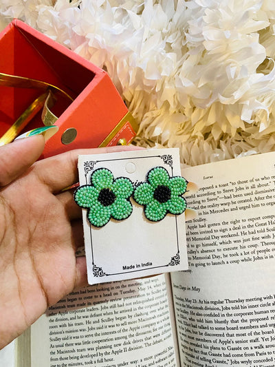 Lamansh quirky earrings Flower 🌺 Handmade Beaded Earrings | Quirky Jewelry