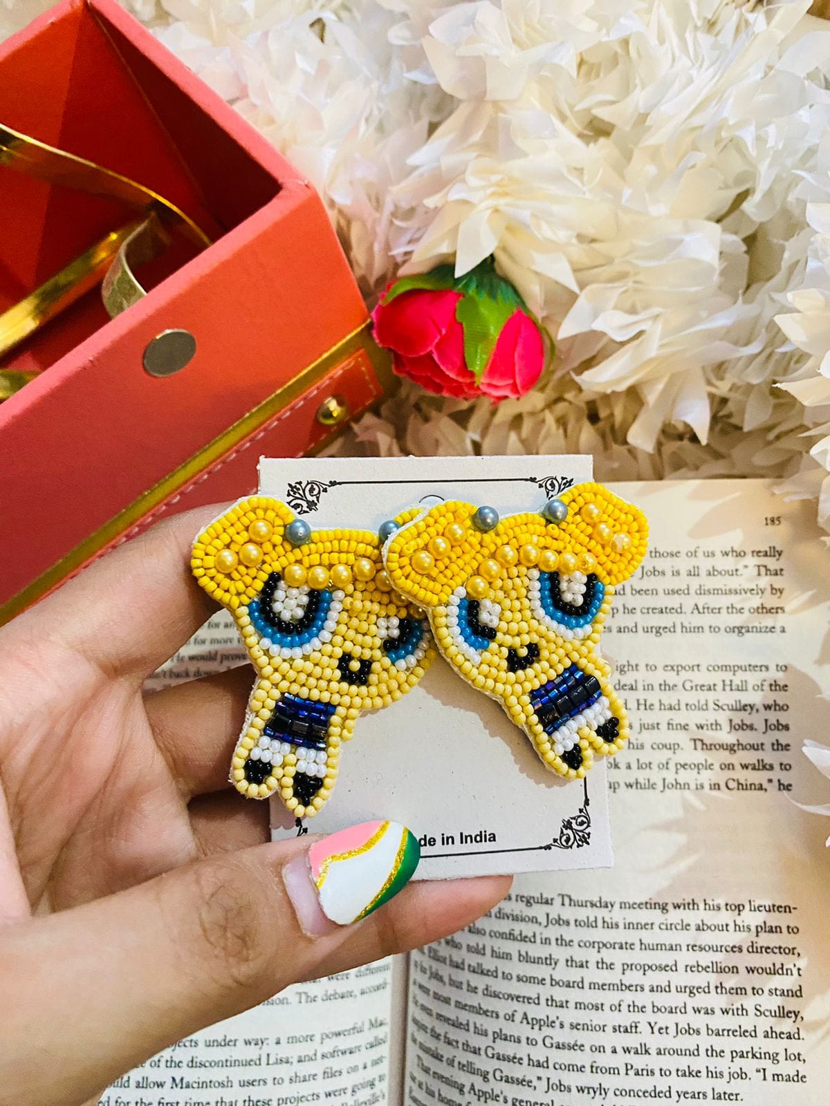 Lamansh quirky earrings Power Puff Girls Handmade Beaded Earrings | Quirky Jewelry