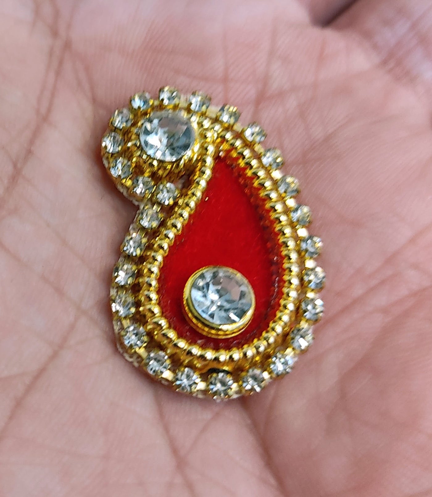 Lamansh Red Color Stone work Booti's for Various Art & Craft / Jewellery / Mala / Decorative / Festive season product making Raw material