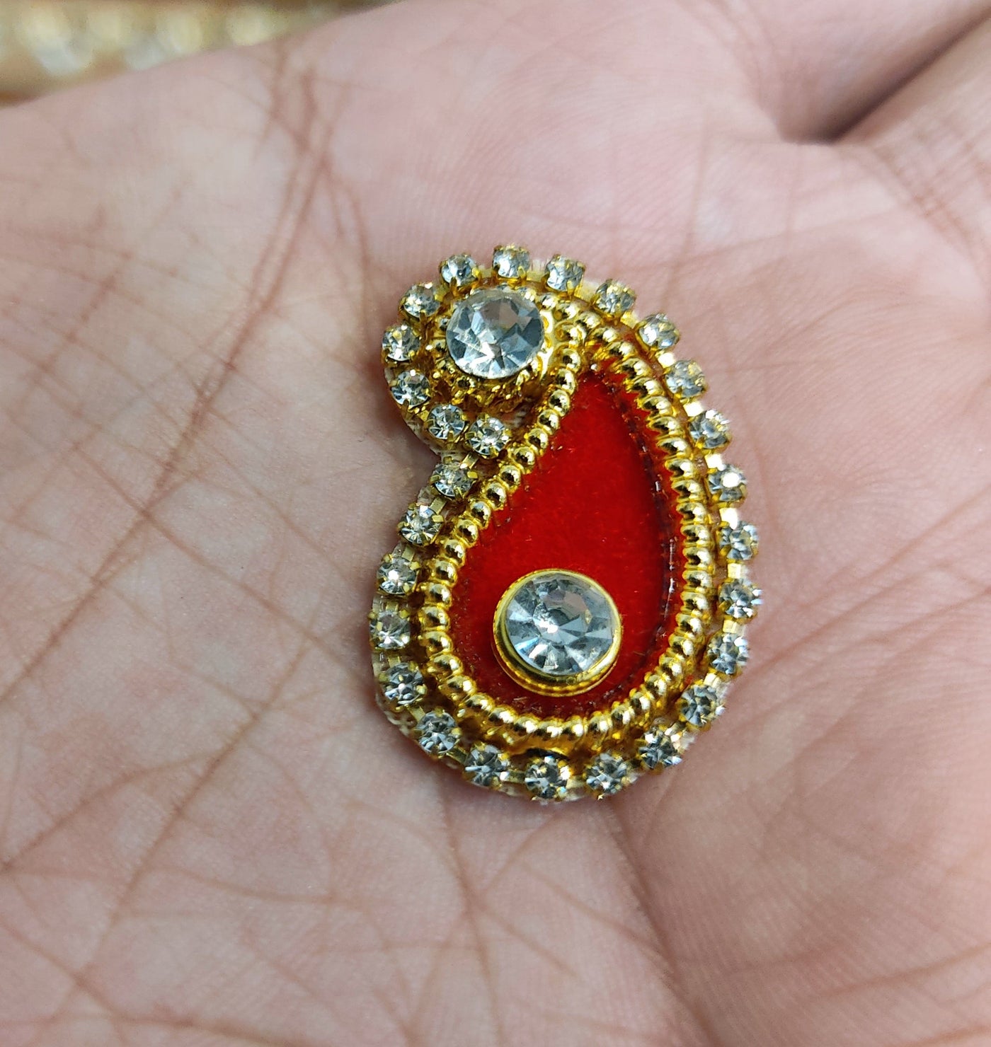 Lamansh Red Color Stone work Booti's for Various Art & Craft / Jewellery / Mala / Decorative / Festive season product making Raw material