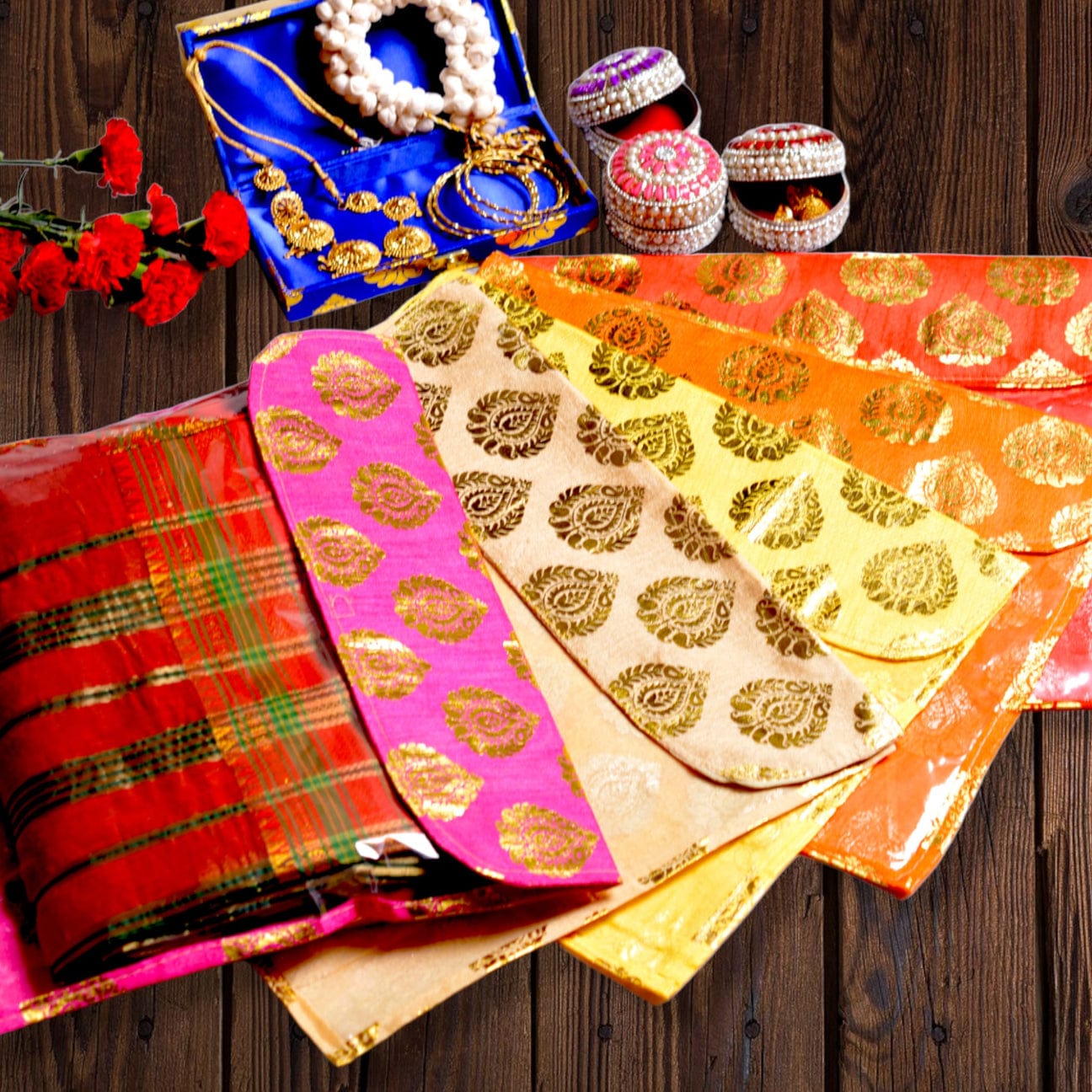 10 X GOLD Saree Bag Indian Wedding Suit Packing Storage Gift Bag  “IMPERFECTIONS” £14.99 - PicClick UK