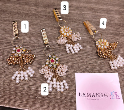 LAMANSH satka pins LAMANSH Kundan work Satka Waist Pins for Bridesmaids in haldi , mehendi , pooja , wedding ceremony | Return or Welcome Gifts for ladies guests 💃