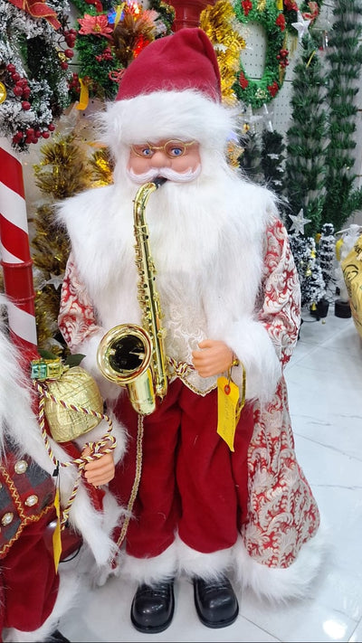 New Jaipur Handicraft Musical Dancing Figurine 🎅 Red 🔴 & White / 4 Feet / HAPPY New Year 💥 , Christmas 🎄🎅🔔❄ LAMANSH New model XMAS 🎄🎅🔔❄ Christmas Santa 🎅 Claus Musical Figurine 4 Ft for New Year Decoration