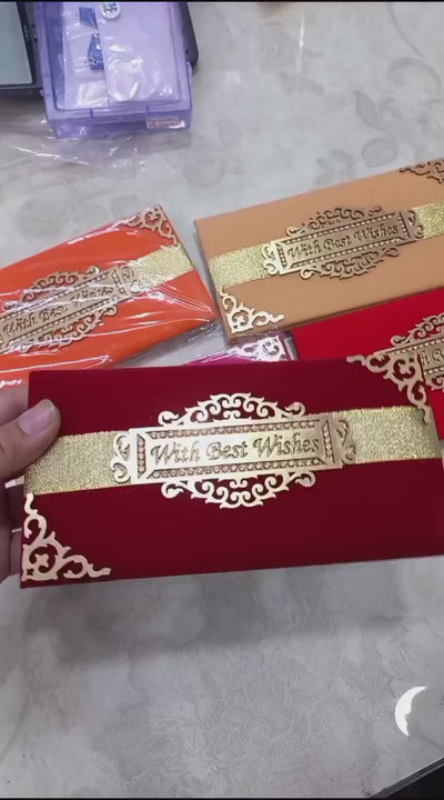 Designer Velvet Best wishes Shagun envelopes for guests in weddings, pooja ceremony (video attached)