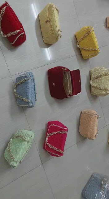 LAMANSH® 8*7 inch Lucknowi Chikankari work hand bags for women / Best gift 🎁 option too