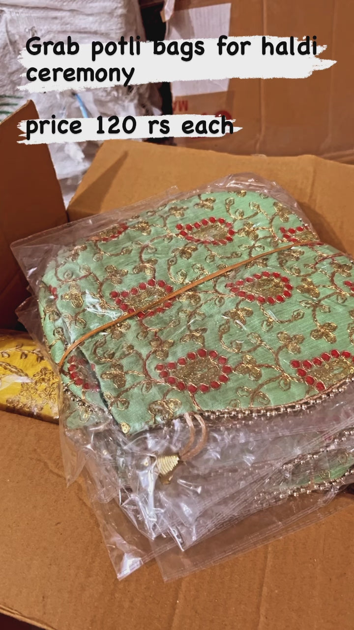 LAMANSH® Embroidered Potli Bags for Return Gifting 🎁 & Wedding Favors